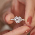 925 Sterling Silver 1 Carat Heart Lab-Grown Diamond Halo Ring