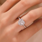 925 Sterling Silver 1 Carat Heart Lab-Grown Diamond Halo Ring