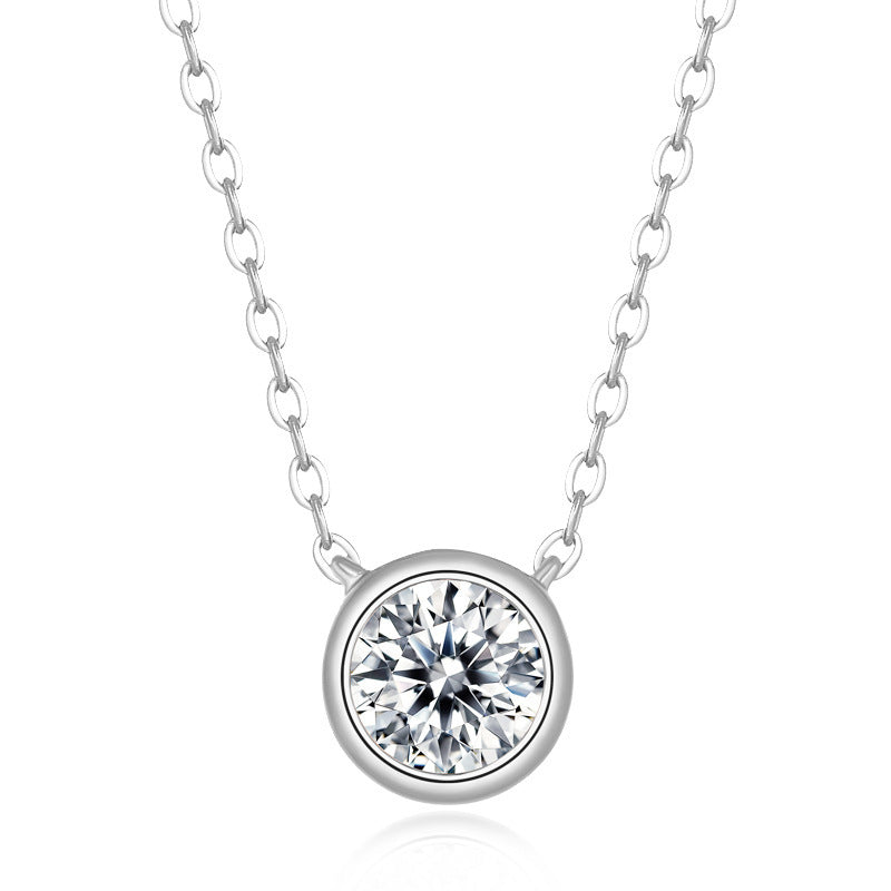 925 Sterling Silver Lab-Grown Diamond Pendant Necklace