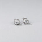 925 Sterling Silver 1 Carat Halo Lab-Grown Diamond Stud Earrings