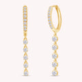14K Gold Diamond Pavé Huggie Hoop Earrings